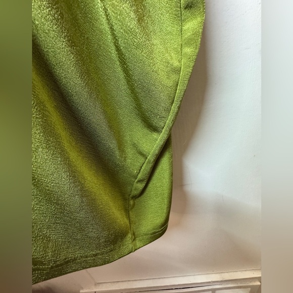 Runaway Claudia Mini Collared Button Front Waist Cut Out Grass Green Dress 6 - Picture 8 of 16